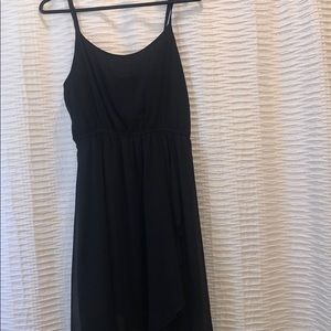 BLACK HIGH LOW STRAPPY DRESS